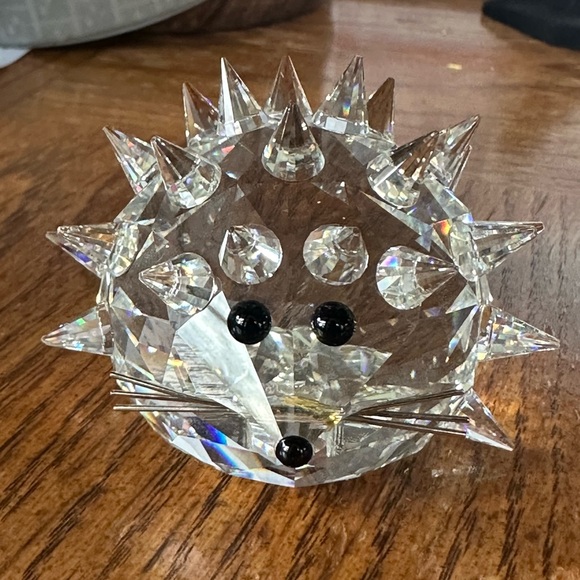 Swarovski Retired Silver Crystal Hedgehog Figure Vintage with box - Picture 6 of 7